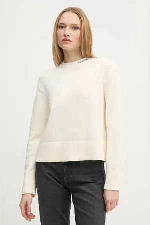 Calvin Klein Sweter z domieszką wełny damski kolor J20J225073