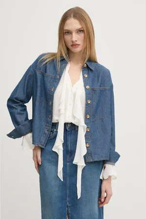 PEDRO DEL HIERRO Koszula jeansowa damska kolor relaxed z kołnierzykiem klasycznym 6638223