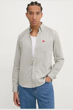 HUGO BOSS Koszula bawełniana męska kolor slim z kołnierzykiem button-down
