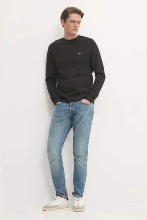 Calvin Klein Longsleeve bawełniany kolor gładki J30J327117