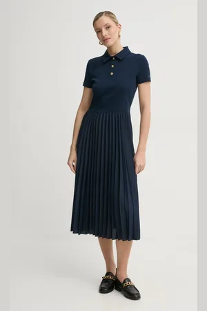 Tommy Hilfiger Sukienka kolor midi rozkloszowana WW0WW44448