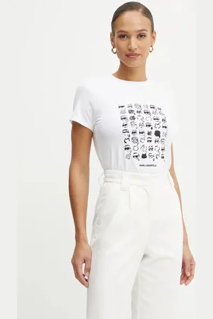 Karl Lagerfeld T-shirt bawełniany damski kolor A1W17124