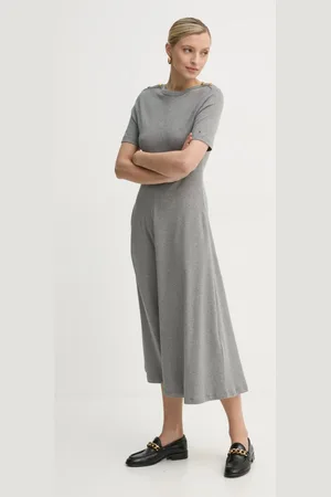 Tommy Hilfiger Sukienka bawełniana kolor midi rozkloszowana WW0WW43838