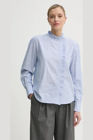 Tommy Hilfiger Koszula bawełniana damska kolor regular ze stójką WW0WW44063