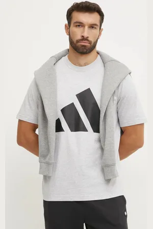 adidas T-shirt bawełniany Essentials męski kolor z aplikacją JE8946