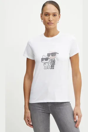 Karl Lagerfeld T-shirt bawełniany damski kolor A1W17131