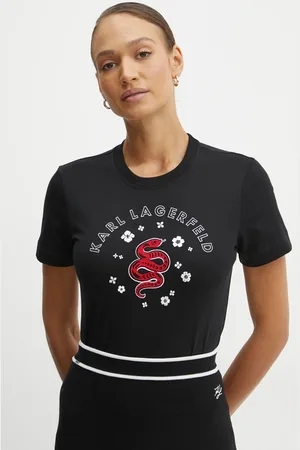 Karl Lagerfeld T-shirt bawełniany damski kolor A1W17090
