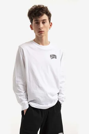 Billionaire Boys Club Longsleeve bawełniany Small Arch Logo L/S Tee kolor z nadrukiem BC007-WHITE