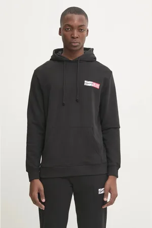 Tommy Hilfiger Bluza bawełniana dziecięca męska kolor z kapturem z nadrukiem DM0DM20257