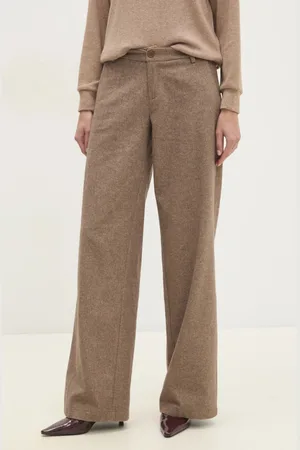 ANSWEAR Lab spodnie damskie kolor szerokie high waist