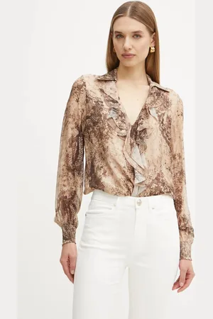 Guess Bluzka z domieszką jedwabiu SOAVE kolor wzorzysta W5RH55 WE550
