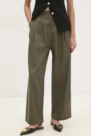 ANSWEAR Lab spodnie damskie kolor proste high waist