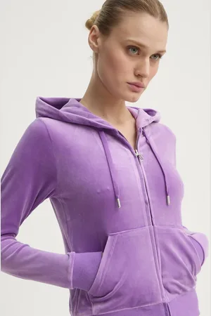 Juicy Couture Bluza ROBERTSON CLASS damska kolor z kapturem gładka JCAP176