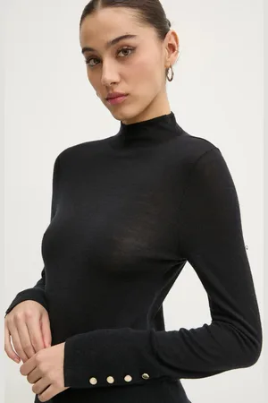 Abercrombie & Fitch Sweter wełniany damski kolor lekki z golfem KI150-4348