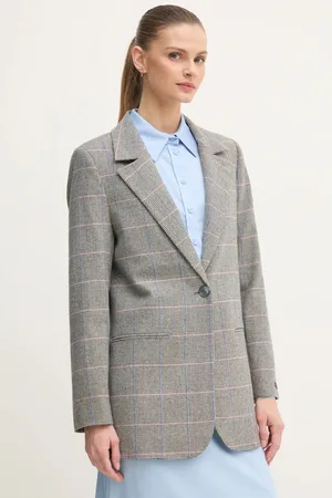 Pepe Jeans Marynarka wełniana FLAVIA kolor jednorzędowa wzorzysta PL402503