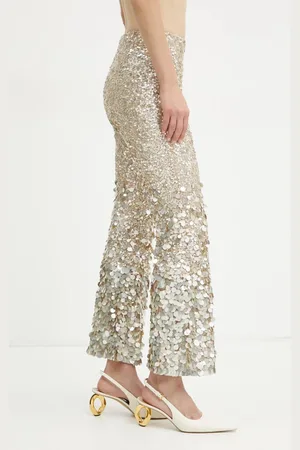 LUISA SPAGNOLI Spodnie damskie kolor dzwony high waist 541579