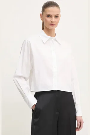 Calvin Klein Koszula bawełniana damska kolor relaxed z kołnierzykiem klasycznym K20K208068