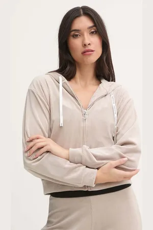 Juicy Couture Bluza piżamowa LIV RIB VELOUR HOODIE damska kolor JCLBJ125503