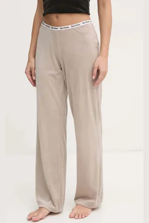 Juicy Couture Spodnie piżamowe VICKY RIB FLARE PANT damskie kolor JCLAS125504
