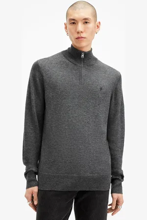 AllSaints Sweter wełniany KILBURN ZIP FUNNEL męski kolor M082KB