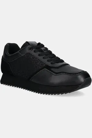 Calvin Klein Sneakersy skórzane LOW TOP LACE UP MONO kolor HM0HM01664