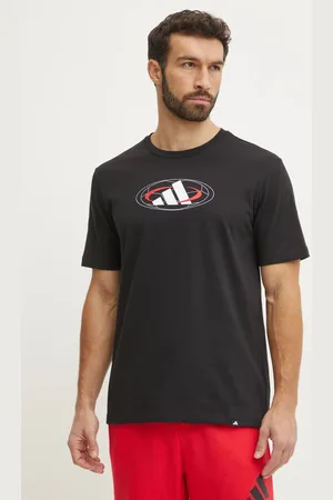 adidas T-shirt bawełniany M C HOT CB T męski kolor z nadrukiem JI6783