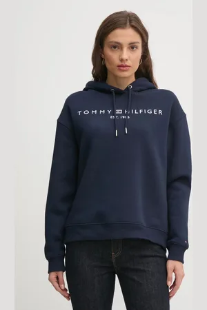 Tommy Hilfiger Bluza damska kolor z kapturem z aplikacją WW0WW43598