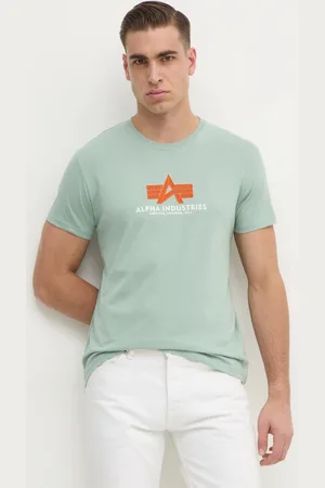 Alpha Industries T-shirt bawełniany Basic Rubber męski kolor z aplikacją 100501RB