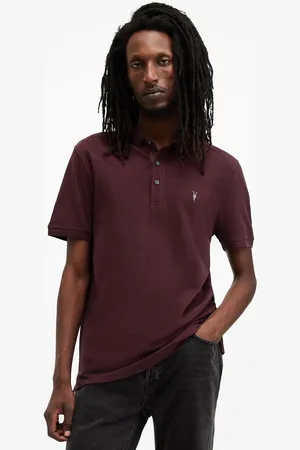 AllSaints Polo bawełniane REFORM kolor gładki M075PB