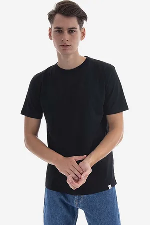 Norse projects T-shirt bawełniany męski kolor gładki