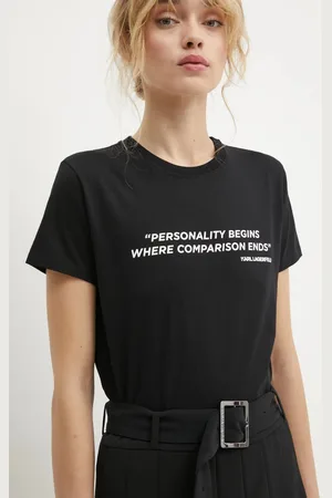 Karl Lagerfeld T-shirt bawełniany damski kolor A1W17068
