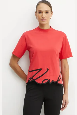 Karl Lagerfeld T-shirt bawełniany damski kolor A1W17013