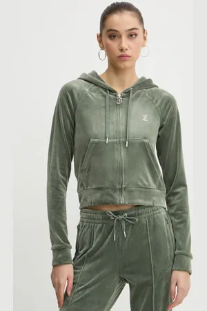 Juicy Couture Bluza damska kolor z kapturem z aplikacją JCWA122001