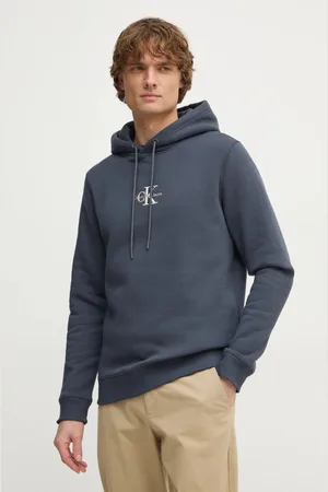 Calvin Klein Bluza męska kolor granatowy z kapturem z aplikacją J30J325629