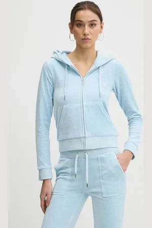Juicy Couture Bluza damska kolor z kapturem gładka JCAP176
