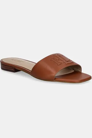 Ralph Lauren Klapki skórzane Everley Sld damskie kolor 802959142002