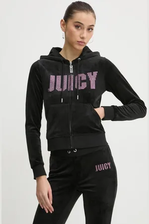 Juicy Couture Bluza damska kolor z kapturem z aplikacją JCBAS125861