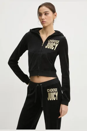 Juicy Couture Bluza damska kolor z kapturem z aplikacją JCGAS125001