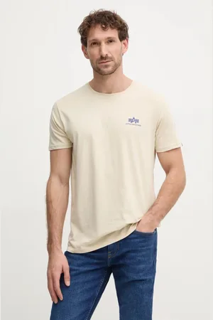Alpha Industries T-shirt bawełniany męski kolor z nadrukiem