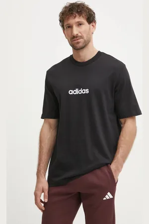 adidas T-shirt bawełniany Essentials Linear męski kolor z nadrukiem JE8993