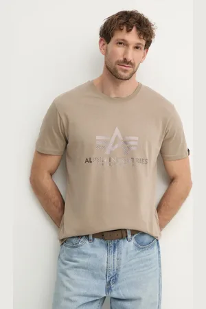 Alpha Industries T-shirt bawełniany męski kolor z nadrukiem 100501CB