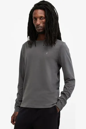 AllSaints Longsleeve bawełniany BRACE kolor gładki M033JB
