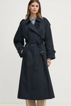 Tommy Hilfiger Trencz bawełniany kolor przejściowy oversize WW0WW45918