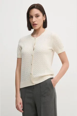 Tommy Hilfiger Kardigan wełniany kolor lekki WW0WW43958