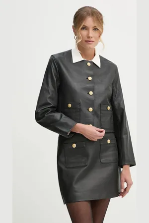 Tommy Hilfiger Kurtka skórzana damska kolor przejściowa WW0WW43781