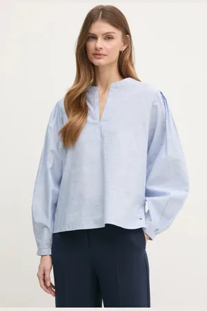 Tommy Hilfiger Bluzka bawełniana damska kolor wzorzysta WW0WW45319