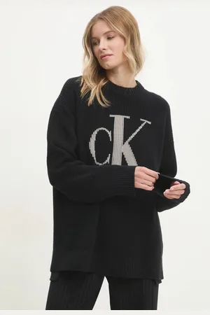 Calvin Klein Sweter bawełniany kolor ciepły J20J224799