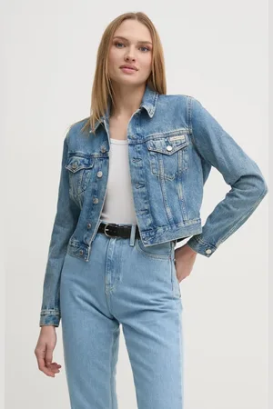 Calvin Klein Kurtka jeansowa damska kolor przejściowa J20J224542