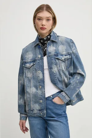 Karl Lagerfeld Kurtka jeansowa damska kolor przejściowa oversize A1W14014
