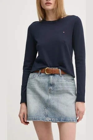 Tommy Hilfiger Spódnica jeansowa kolor mini rozkloszowana WW0WW44334